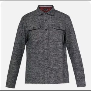 TED BAKER Chelts Slim Fit Herringbone Overshirt In Charcoal